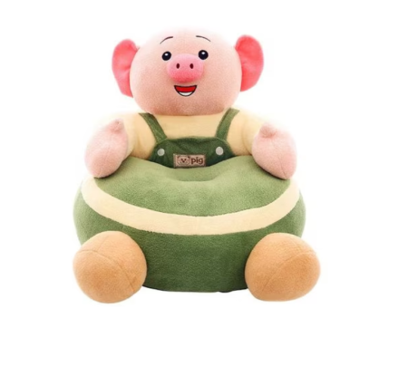 Mobilier camera copii - Fotoliu din plus, model Porcusor, Dimensiune: 50 x 45 x 40, Verde