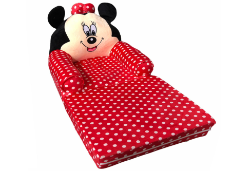 Fotoliu Minnie Mouse Plush 85 x 45 x 40cm, alb,cu bulinute [1]