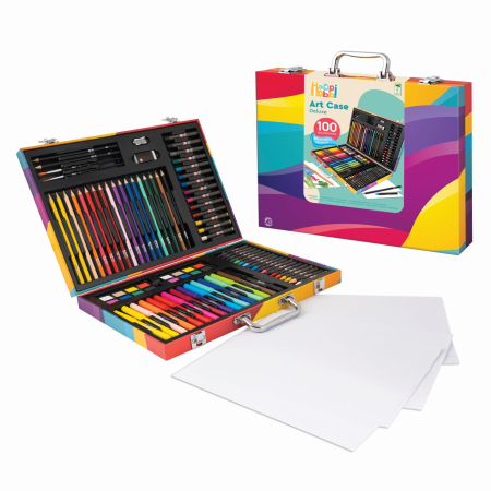 HAPPI HOBBI ART CASE SET DE DESEN DELUXE CU 100 DE ACCESORII CURCUBEU [4]