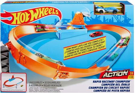 Masinute si trenulete - HOT WHEELS CIRCUIT RAPID CU LANSATOR SI MASINUTA EXCLUSIVA