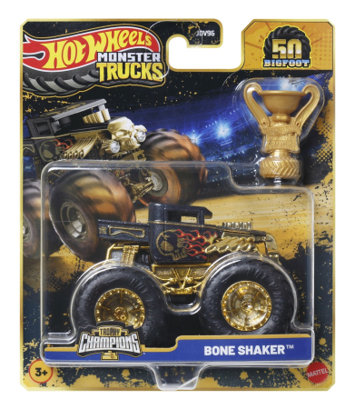 Noutati - HOT WHEELS MONSTER TRUCK 50 BIGFOOT TROPHY CHAMPIONS MASINUTA BONE SHAKER SCARA 1 LA 64