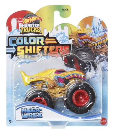 Masinute si trenulete - HOT WHEELS MONSTER TRUCK CAMION MEGA WREX CU CULORI SCHIMBATOARE SCARA 1:64