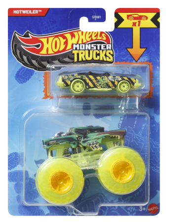 Masinute si trenulete - HOT WHEELS MONSTER TRUCK SI MASINUTA METALICA HOTWEILER
