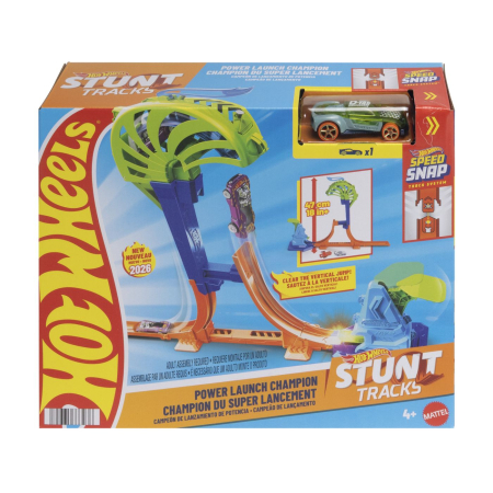 Noutati - HOT WHEELS STUNT TRACKS PISTA PENTRU CASCADORII CAMPIONUL LANSARII PUTERNICE CU MASINUTA INCLUSA