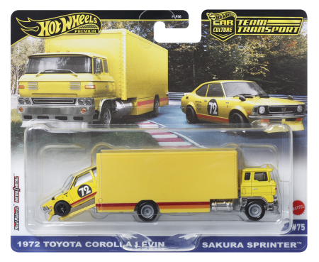 Noutati - HOT WHEELS TRANSPORTATOR SAKURA SPRINTER CU MASINUTA TOYOTA COROLLA LEVIN SCARA 1 LA 64