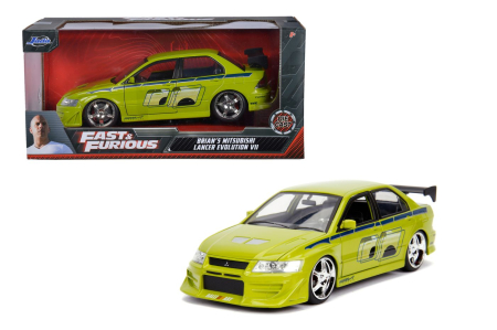JADA FAST AND FURIOUS MASINUTA METALICA BRIANS MITSUBISHI LANCER EVOLUTION VII VERDE SCARA 1 LA 24 [8]