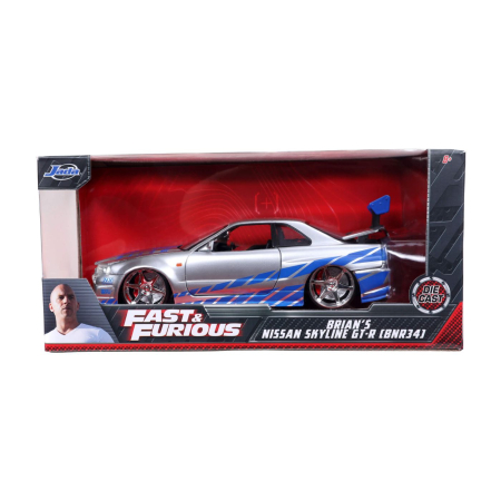 Jucarii - JADA FAST AND FURIOUS MASINUTA METALICA BRIANS NISSAN SKYLINE GT R SCARA 1 LA 24