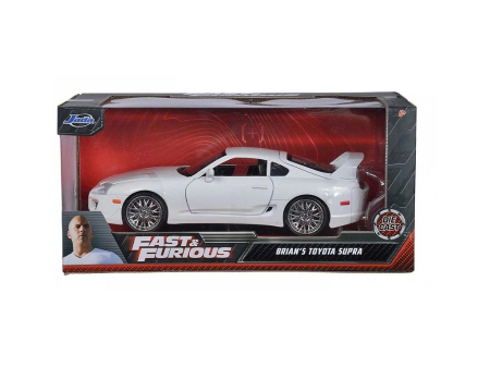 Jucarii - JADA FAST AND FURIOUS MASINUTA METALICA BRIANS TOYOTA SUPRA ALB SCARA 1 LA 24