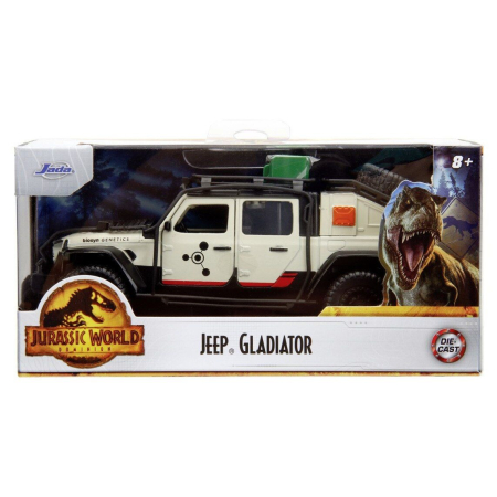 Jucarii - JADA JURASSIC WORLD MASINUTA METALICA JEEP GLADIATOR ALB SCARA 1 LA 32