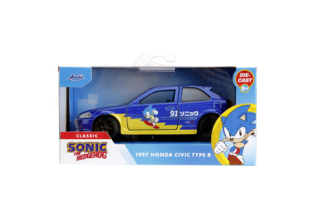 Jucarii - JADA SONIC THE HEDGEHOG MASINUTA METALICA HONDA CIVIC TYPE R 1997 SCARA 1 LA 32