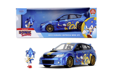 JADA SONIC THE HEDGEHOG SET MASINUTA METALICA SUBARU IMPREZA WRX STI 2012 SI FIGURINA SONIC SCARA 1 LA 24 [4]
