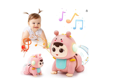 Jucarii interactive bebe - Jucarie motrica, cu sunete, primul prieten, Roz