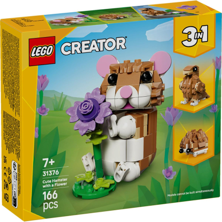 Puzzle si jocuri de construit - LEGO CREATOR HAMSTER ADORABIL CU O FLOARE 31376