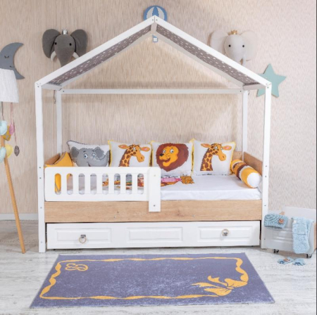 Lenjerii cu baldachin, 8 piese - Lenjerie MyKids Montessori 8 Piese PS110 95x195 cm