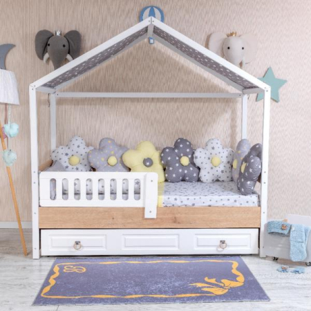 Lenjerii cu baldachin, 8 piese - Lenjerie MyKids Montessori 9 Piese PS114 95x195 cm
