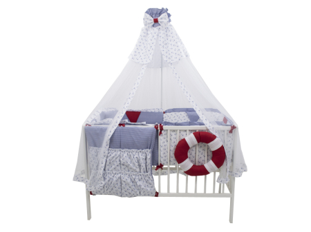 Lenjerii cu baldachin, 8 piese - Lenjerie MyKids Ocean 9 Piese 120x60 cm