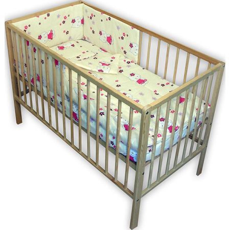 Lenjerii patut - Lenjerie patut Hubners Kitty Floricele 4 piese crem