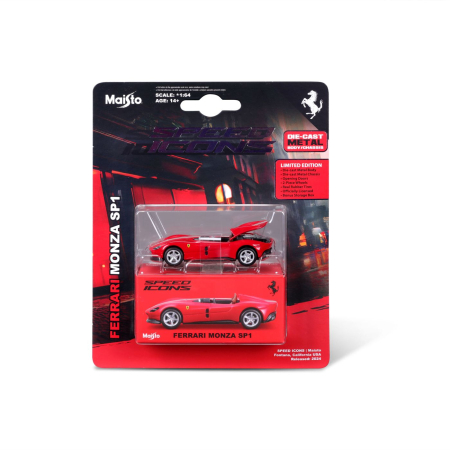 Masinute si trenulete - MAISTO MASINUTA METALICA SPEED ICONS FERRARI MONZA SP1 ROSU SCARA 1 LA 64