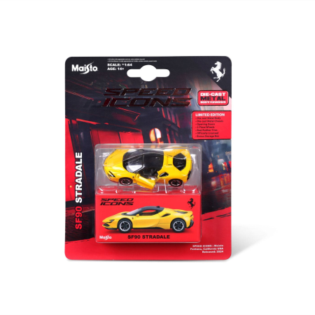 Masinute si trenulete - MAISTO MASINUTA METALICA SPEED ICONS FERRARI SF90 STRADALE GALBEN SCARA 1 LA 64