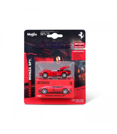 Masinute si trenulete - MAISTO MASINUTA METALICA SPEED ICONS FERRARI SP1 ROSU SCARA 1 LA 64