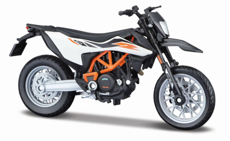 Masinute si trenulete - MAISTO MOTOCICLETA METALICA CU STAND EDITIE SPECIALA KTM 690 SMC R SCARA 1 LA 18