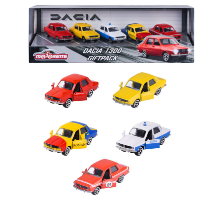 Masinute si trenulete - MAJORETTE DACIA 1300 SET 5 MASINUTE METALICE SCARA 1:64