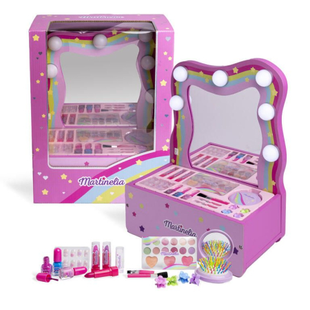 Jucarii role-play copii - MARTINELIA TRUSA COMPLETA DE MACHIAJ CU OGLINDA SI LUMINI