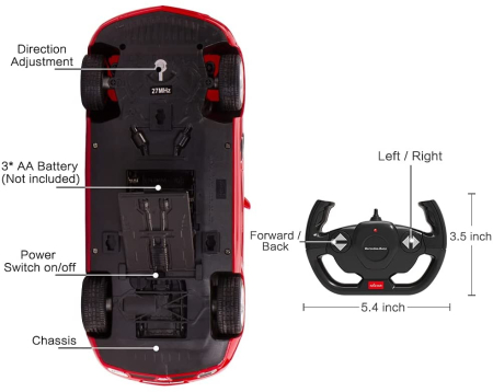 MASINA CU TELECOMANDA MERCEDES-BENZ SLS ROSU SCARA 1 LA 14 [4]