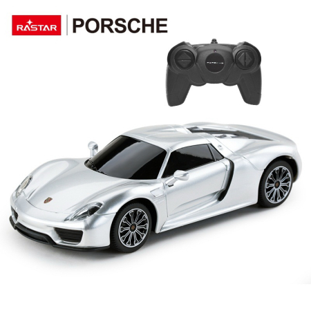 MASINA CU TELECOMANDA PORSCHE 918 SPYDER ARGINTIU CU SCARA 1 LA 24 [4]