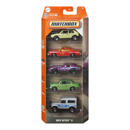 Masinute si trenulete - MATCHBOX SET 5 MASINUTE METALICE MBX RETRO II SCARA 1:64