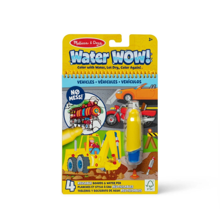 Jucarii role-play copii - MELISSA AND DOUG CARTE DE COLORAT VEHICULE REUTILIZABILA CU APA WATER WOW