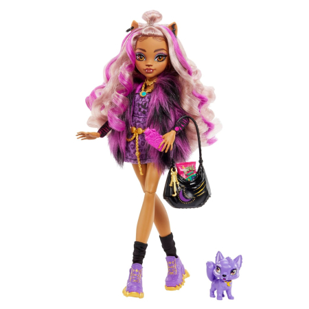 MONSTER HIGH PAPUSA CLAWDEEN WOLF CU ANIMALUT SI ACCESORII [1]