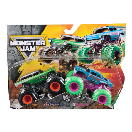 Masinute si trenulete - MONSTER JAM SET 2 MASINUTE METALICE AVENGER SCARA 1 LA 64