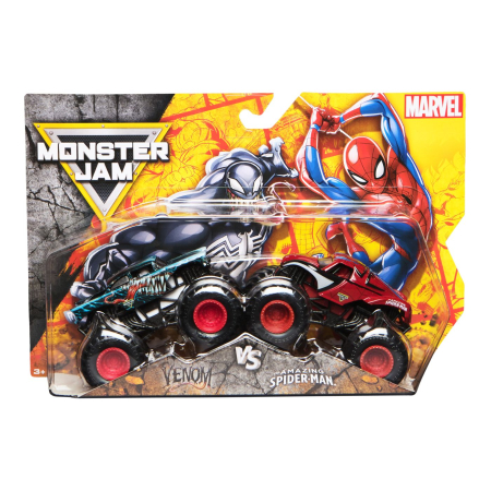 Promotii - MONSTER JAM SET 2 MASINUTE METALICE VENOM VS THE AMAZING SPIDERMAN SCARA 1 LA 65
