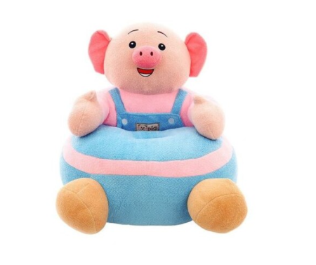 Mobilier camera copii - Fotoliu din plus, model Porcusor, Dimensiune: 50 x 45 x 40, bleu