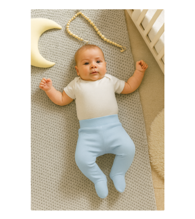 Pantaloni, Cu botosei, Cu banda de bumbac, Albastru [1]