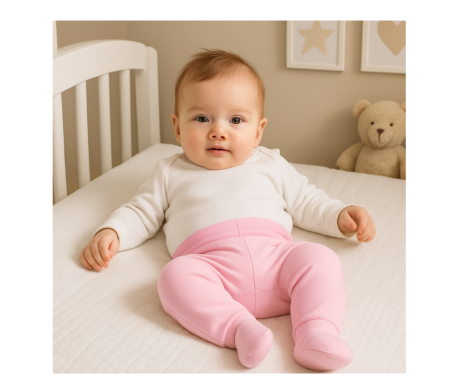 Pantaloni, Cu botosei, Cu banda de bumbac, Roz [1]