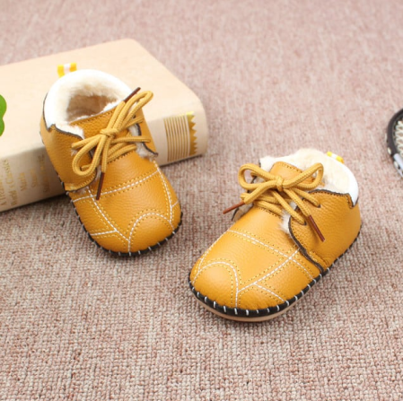 Pantofiori galben mustar, imblaniti, pentru bebelusi [2]