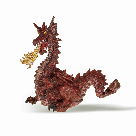 Figurine - PAPO FIGURINA DRAGON ROSU CU FLACARA