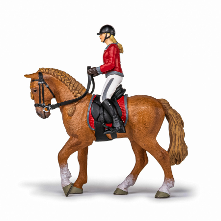 PAPO FIGURINA SET ECHITATIE CAL SI JOCHERITA IN JACHETA ROSIE [1]