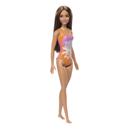 PAPUSA BARBIE BRUNETA CU COSTUM DE BAIE INFLORAT [2]