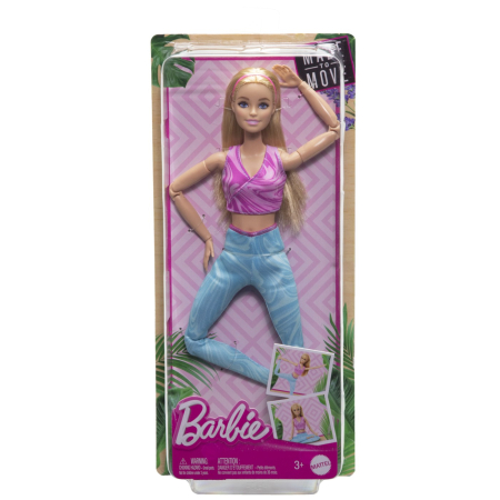 Papusi, plusuri, zane si figurine - PAPUSA BARBIE MADE TO MOVE BLONDA CU TOP MOV
