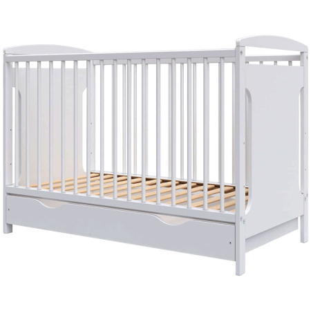 Patut din lemn - Patut copii din lemn Hubners Karly 120x60 alb cu sertar
