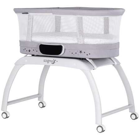 Patut bebe - Patut cu leganare si cantar integrat Chipolino Sogno 2 in 1 grey