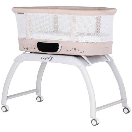 Patut bebe - Patut cu leganare si cantar integrat Chipolino Sogno 2 in 1 macadamia