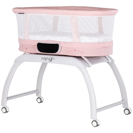 Patut bebe - Patut cu leganare si cantar integrat Chipolino Sogno 2 in 1 pink