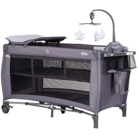 Patut bebe - Patut pliabil Chipolino Bella charcoal