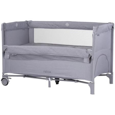 Patut bebe - Patut pliabil Chipolino Relax cloud linen cu laterala culisanta