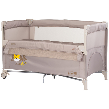 Patut bebe - Patut pliabil Chipolino Relax Tiger latte cu laterala culisanta