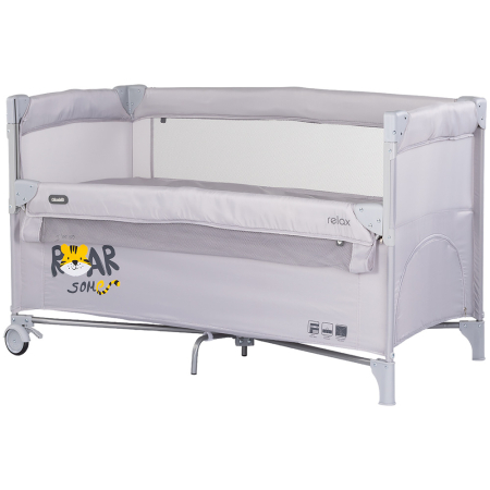 Patut bebe - Patut pliabil Chipolino Relax Tiger platinum cu laterala culisanta